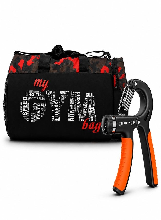 FIT FOCUS Gym Combo Kit with Sports Duffle Bag and Adjustable Hand Grip Strengthener, 10-40kg, for Men and Women, Workout Travel Fitness Training (Orange) - Image 1
