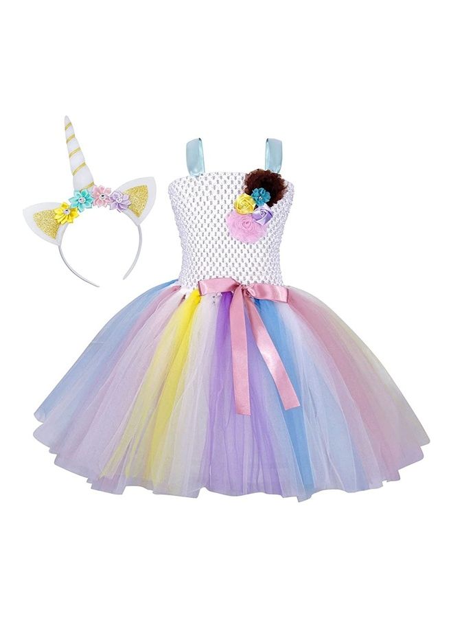 NIBEMINENT Princess Cosplay Costume With Unicorn Headband 140cm - Image 1