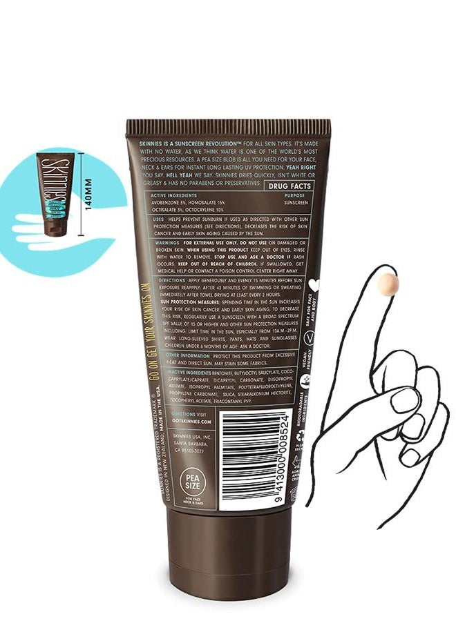 Skinnies Sungel New Formula SPF30 Eco Sunscreen, 3.4oz UVA UVB, Not Diluted With Water, Reef Safe, Vegan, Use Pea Size Blob - Image 2