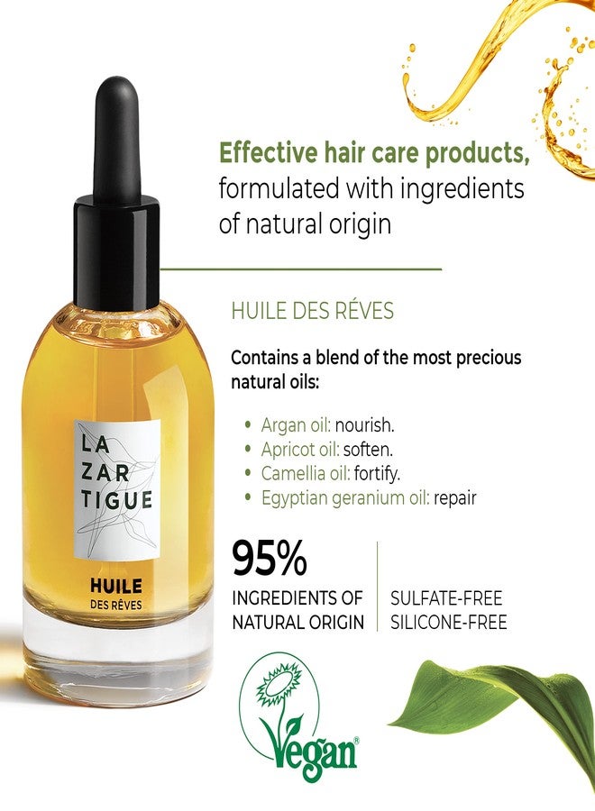 Lazartigue Huile des Rêves Nourishing Dry Oil for Hair, Adds Shine & Nourishment with Argan, Apricot & Camellia Oils, Vegan, Sulfate & Silicone Free, 1.7 Fl Oz - Image 4