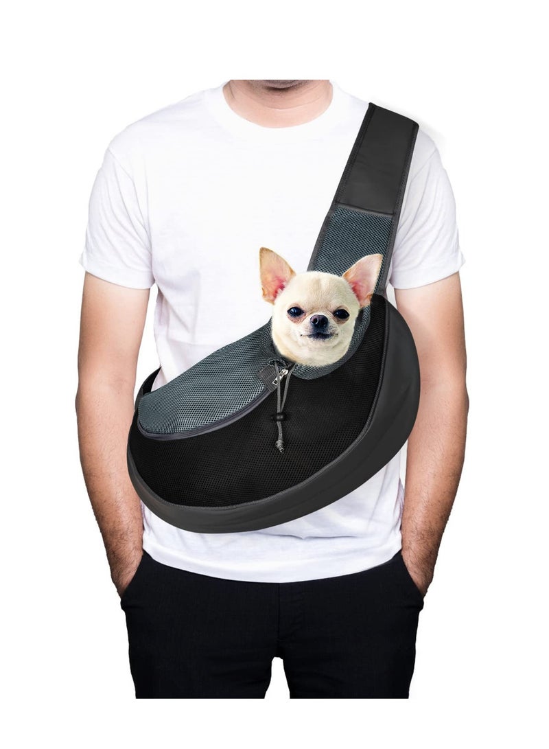 Excefore حقيبة حمل حيوانات أليفة، حقيبة كتف لحيوانات أليفة بدون استخدام اليدين لحمل الحيوانات الأليفة الصغيرة وزن 6 رطل، حقيبة كتف قابلة للتعديل مع حقيبة شبكة قابلة للتنفس للسفر والمشي في الهواء الطلق - Image 1