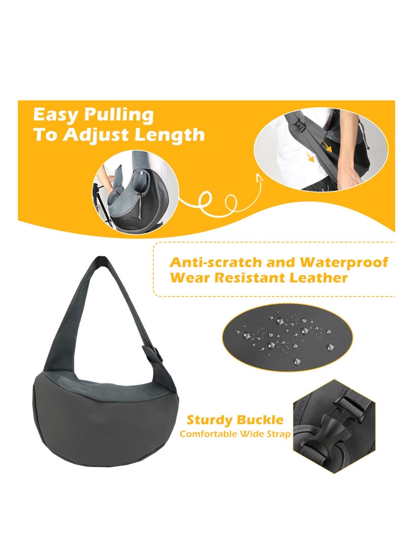Excefore حقيبة حمل حيوانات أليفة، حقيبة كتف لحيوانات أليفة بدون استخدام اليدين لحمل الحيوانات الأليفة الصغيرة وزن 6 رطل، حقيبة كتف قابلة للتعديل مع حقيبة شبكة قابلة للتنفس للسفر والمشي في الهواء الطلق - Image 5