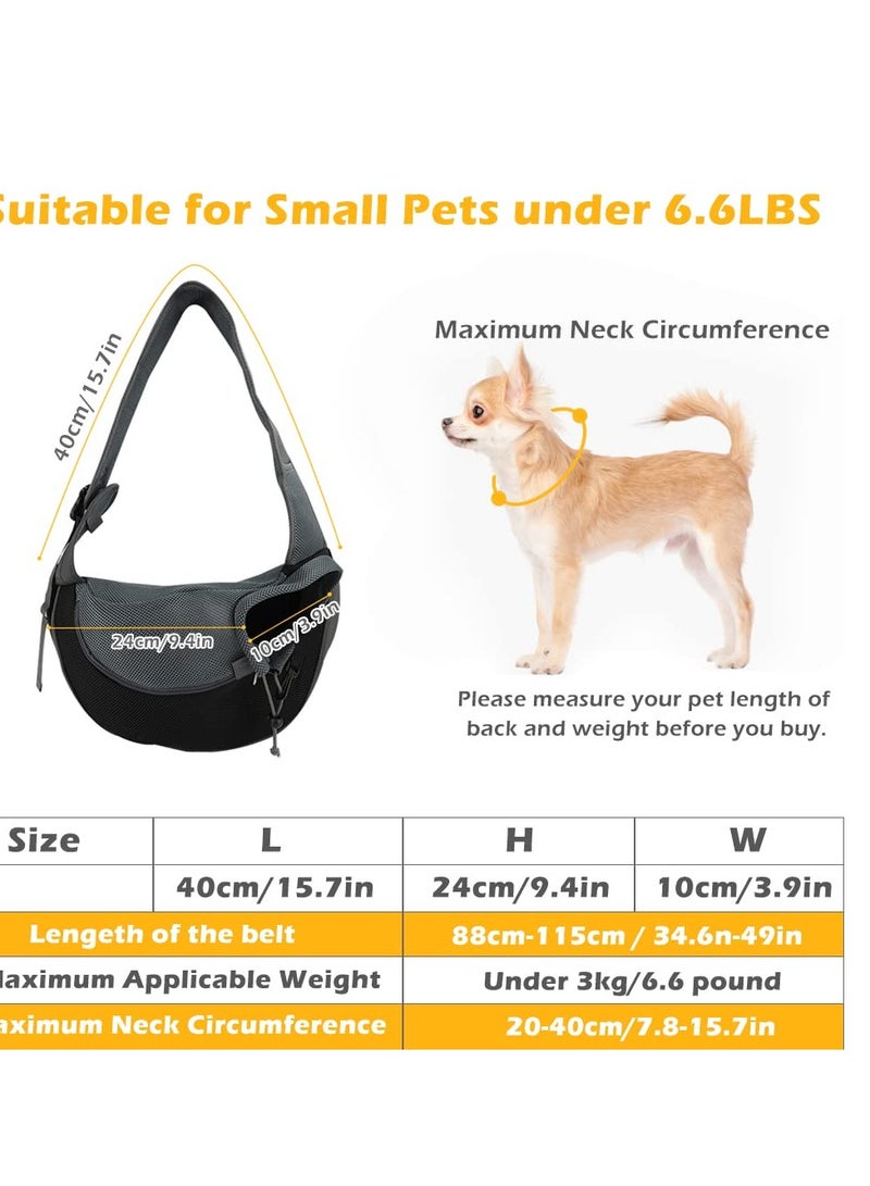 Excefore حقيبة حمل حيوانات أليفة، حقيبة كتف لحيوانات أليفة بدون استخدام اليدين لحمل الحيوانات الأليفة الصغيرة وزن 6 رطل، حقيبة كتف قابلة للتعديل مع حقيبة شبكة قابلة للتنفس للسفر والمشي في الهواء الطلق - Image 2