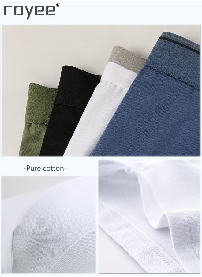 Royee - 3Pack Pure cotton of Men's underwear，Mid rise flat angle pants, knitted pure cotton for comfortable and breathable underwear - Image 1