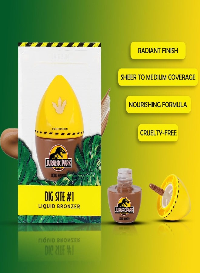 Profusion Cosmetics Jurassic Park Radiant Liquid Bronzer - Soft Matte Finish, Oil-Free Formula, Sheer to Medium Coverage, Infused with Vitamin A & E, Vegan and cruelty-free (DIG SITE #1) - Image 4