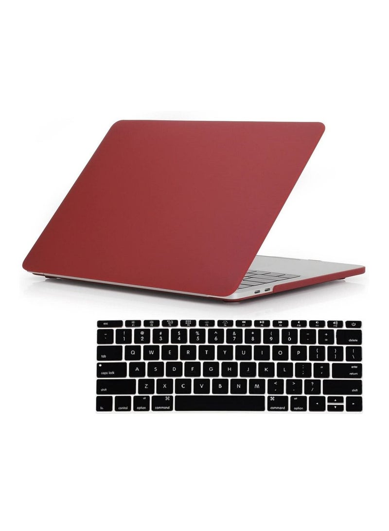 أمم متوافق مع جراب Mac Book New Pro مقاس 13 بوصة 2018/2017/2016 موديل A1988 A1708 (شريط لا يعمل باللمس) حافظة صلبة بلاستيكية رفيعة للغاية مع غطاء لوحة مفاتيح باللغة الإنجليزية بتصميم أمريكي أرجواني - Image 1