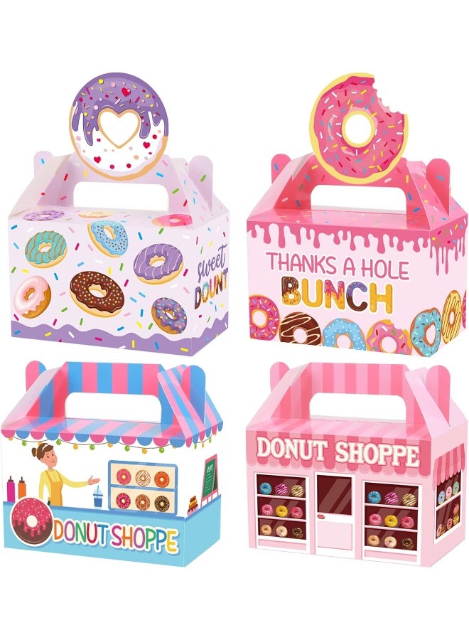 Tevxj 12 Pack Donut Party Favor Boxes Sweet Doughnut Candy Treat Boxes Thanks A Hole Bunch Candy Goodies Gift Boxes for Kids Birthday Baby Shower Party Decorations Supplies - Image 1