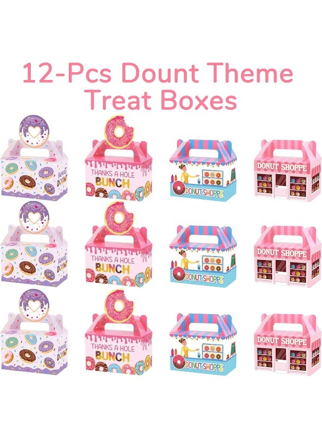 Tevxj 12 Pack Donut Party Favor Boxes Sweet Doughnut Candy Treat Boxes Thanks A Hole Bunch Candy Goodies Gift Boxes for Kids Birthday Baby Shower Party Decorations Supplies - Image 3