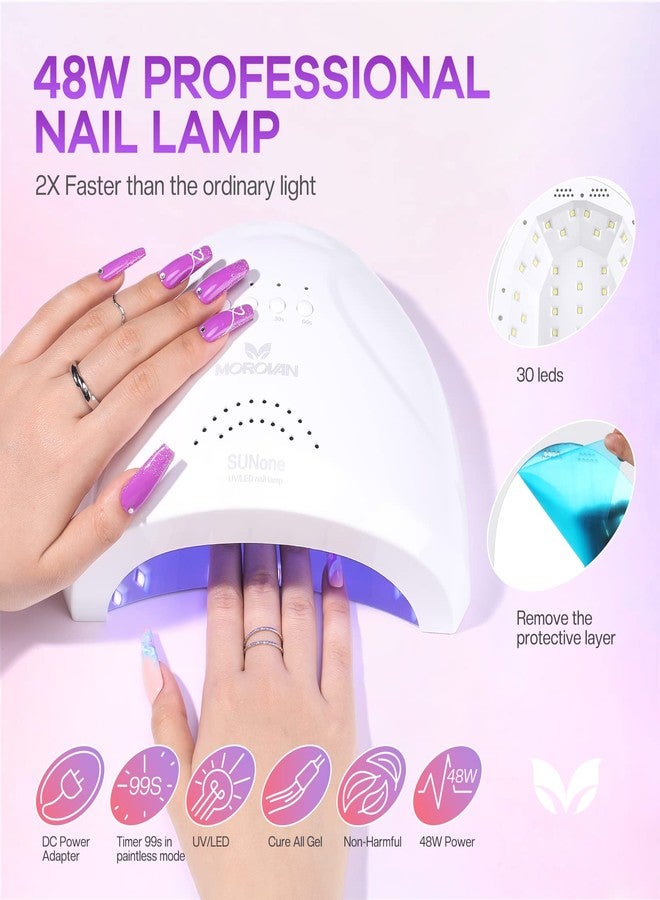 Morovan Gel Nail Polish Kit with UV Light: 36 Colors Gel Nail Polish Set with Pure Gillter Gel Polish Soak Off Gel Nail Kit Contain Base & Top Coat Nail Polish Starter Kit - Image 4