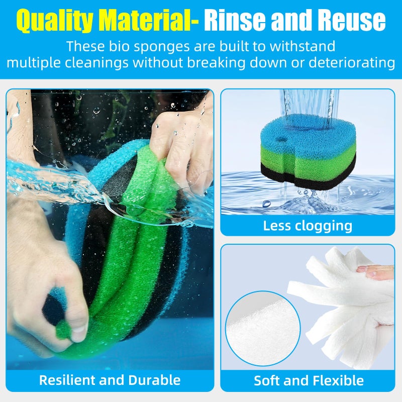 AQUANEAT Replacement Canister Filter Pads Compatible with SUNSUN HW-302 Aquarium Filter Media Sponge Floss - Image 4