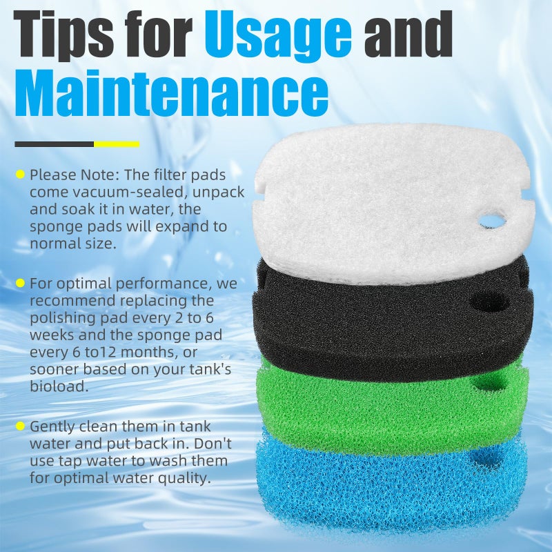 AQUANEAT Replacement Canister Filter Pads Compatible with SUNSUN HW-302 Aquarium Filter Media Sponge Floss - Image 5