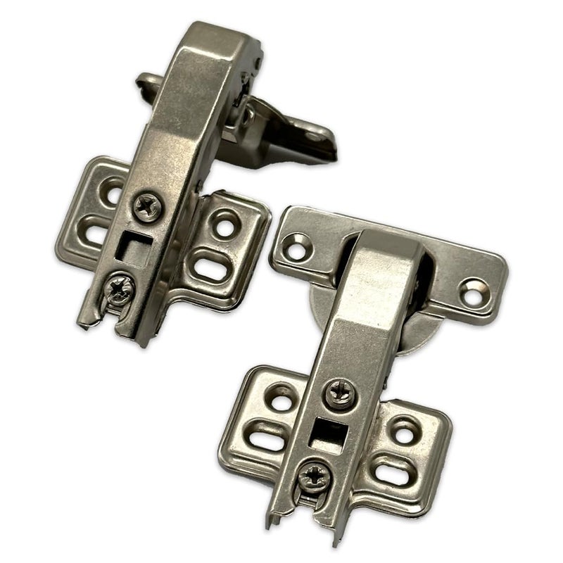2 Piece Frameless Cabinet Door Hinges 90 Degree Kitchen Hinges for Cabinet Folding Replacement Hardware 4 Holes