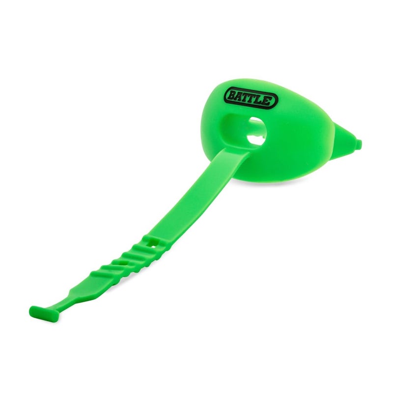 Battle Oxygen Lip Protector Mouth Guard with Connected Strap, Football and Sports Gear, Maximum Oxygen Supply, Mouthpiece Fits With or Without Braces - One Size, Neon Green - Image 2