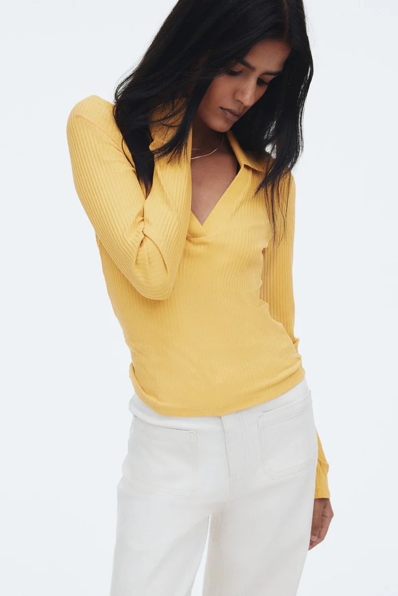 H&M Ribbed collared top