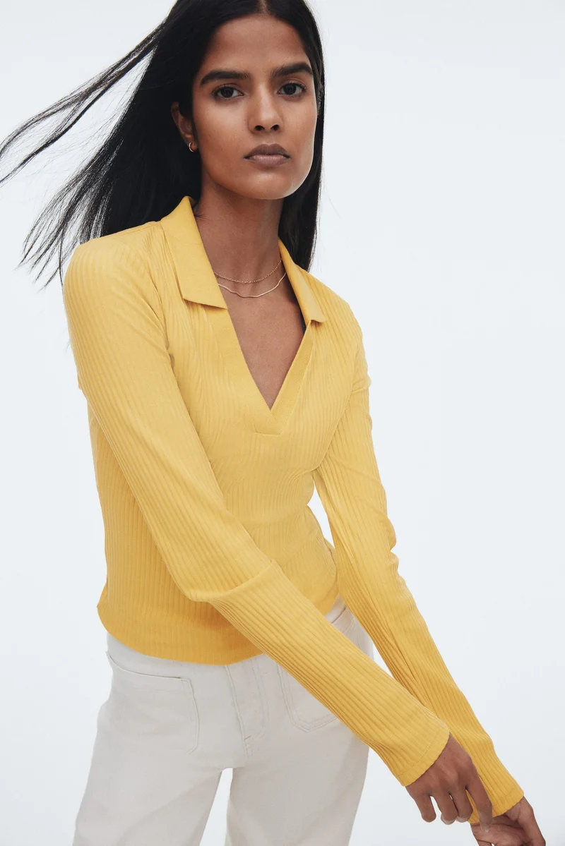 H&M Ribbed collared top