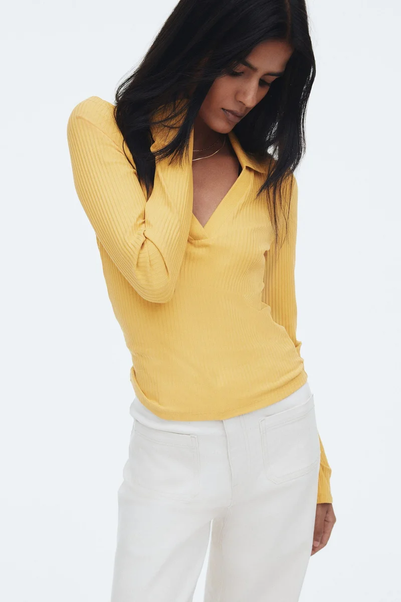 H&M Ribbed collared top