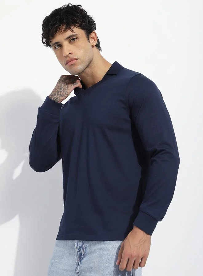 Dillinger Men Regular Fit Long Sleeve Solid T-Shirt