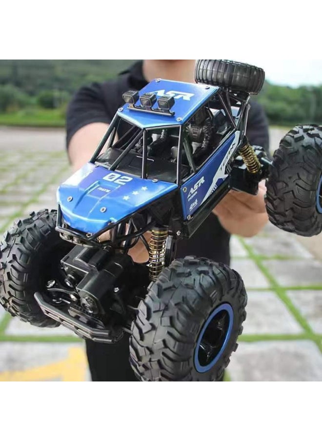 Generic Drift Remote Control Car Large Off-road Vehicle Four Two-wheel Drive Climbing Big Bike High Speed Racing Boy Rechargeable Toy Car-Color:Large Size 32cm Climbing Car Blue 20km/h-Scale:With Four Sets Of Rechargeable Batteries + Screwdriver + Charging Cable  - Image 1