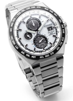 CITIZEN Eco-Drive Global Radio Controlled Mens Watch AT8238-84A – White Dial with Silver-Tone Markers, Super Titanium Case with Duratect Coating, World-Time Function, 43mm, Eco-Drive, Radio-Controlled, Sapphire Crystal  - Image 1
