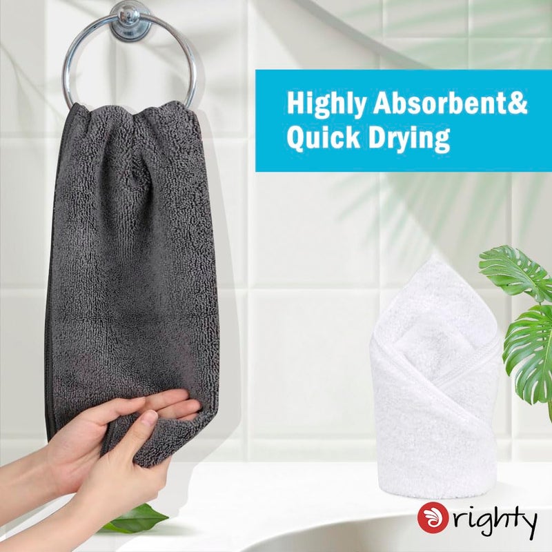 Orighty 6-Pack Grey Hand Towels - Quick Drying & Absorbent Microfiber Gym Towels 16x28 inches - Lightweight & Thin Grey Yoga Towel - Multi-Purpose Camping Towel for SPA, Hotel & Bathroom - Image 3