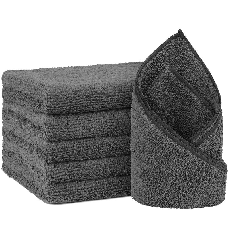 Orighty 6-Pack Grey Hand Towels - Quick Drying & Absorbent Microfiber Gym Towels 16x28 inches - Lightweight & Thin Grey Yoga Towel - Multi-Purpose Camping Towel for SPA, Hotel & Bathroom - Image 1
