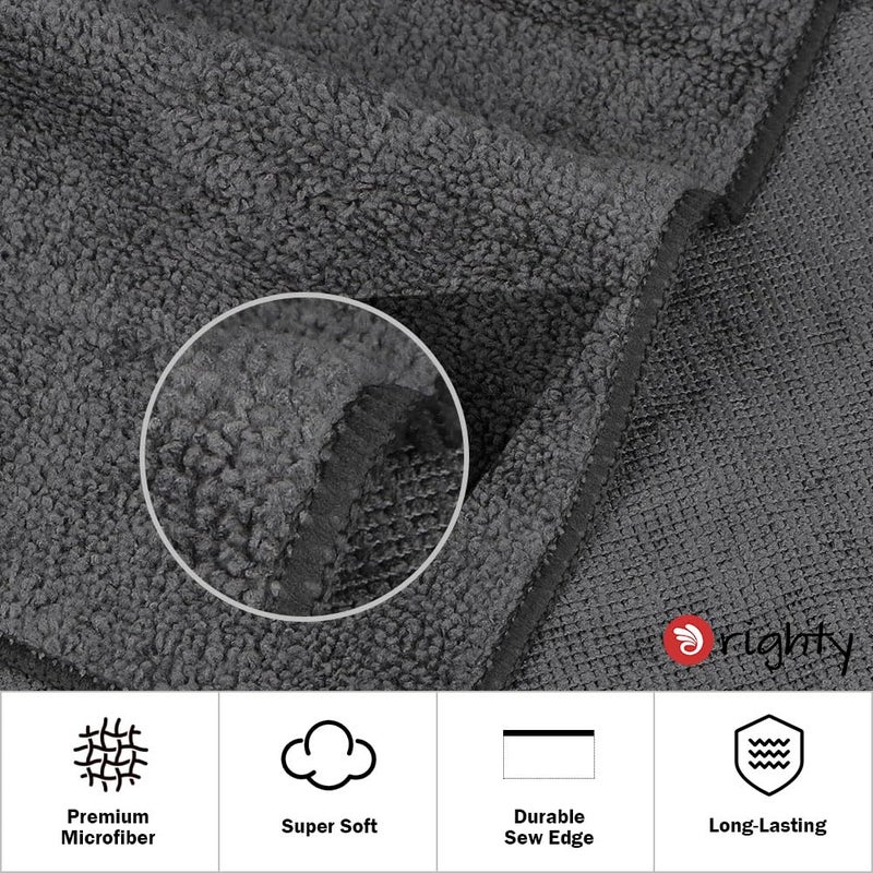 Orighty 6-Pack Grey Hand Towels - Quick Drying & Absorbent Microfiber Gym Towels 16x28 inches - Lightweight & Thin Grey Yoga Towel - Multi-Purpose Camping Towel for SPA, Hotel & Bathroom - Image 2