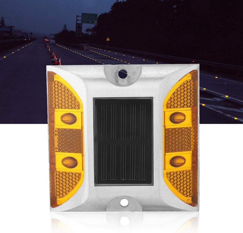 klarako LED Warning Light Orange Solar Powered Pouring Aluminum Garden Warning Light Flashing Barricade Light Road Construction Safety Sign - Image 5