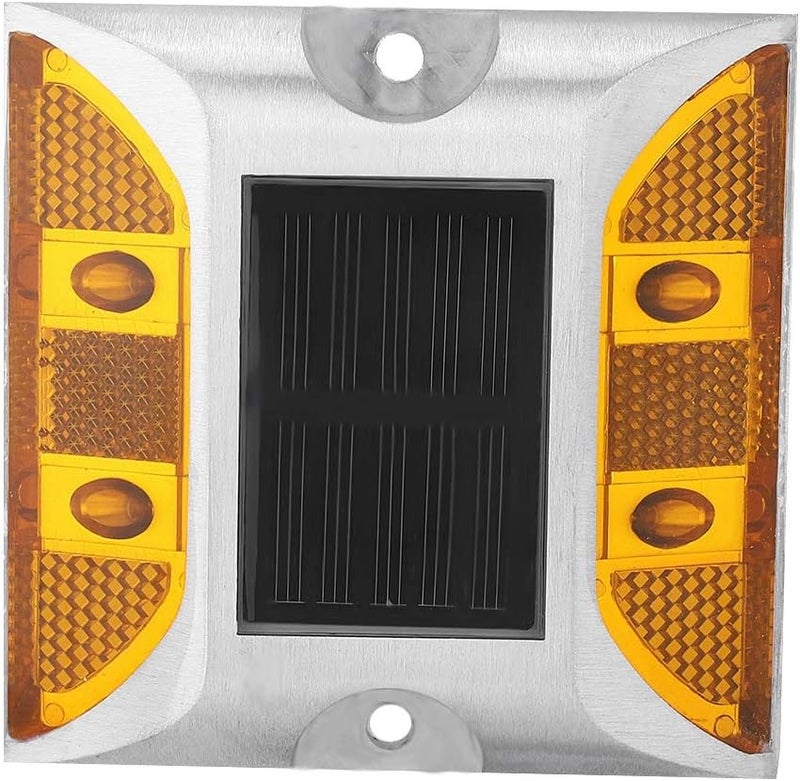 klarako LED Warning Light Orange Solar Powered Pouring Aluminum Garden Warning Light Flashing Barricade Light Road Construction Safety Sign - Image 1