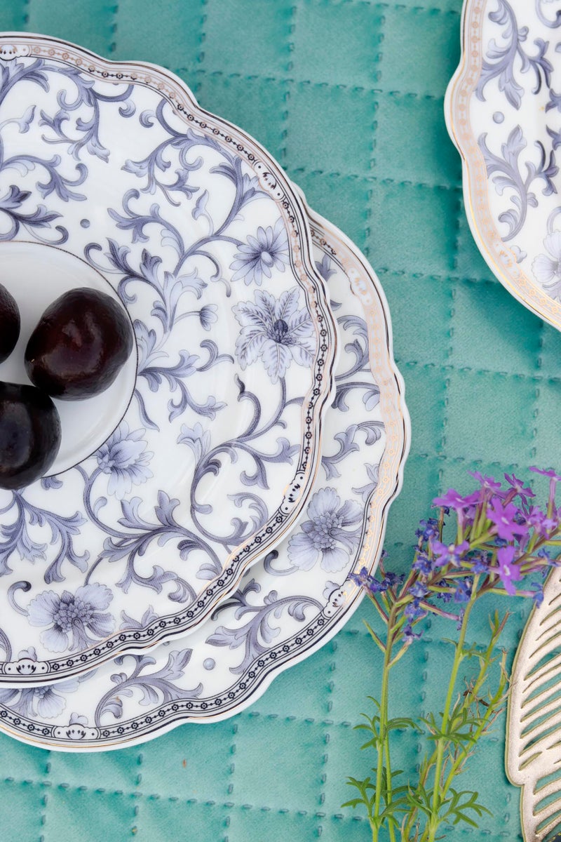 Vigneto Floral Royal Blue Cup and Saucer Set (Vintage Collection) for Tea/Coffee/Hot Drinks | Set of 6 Cup & 6 Saucers, 210 ML | Finest Premium Porcelain | Lead Free | Scratch Resistant | Chip Resistant - Image 4