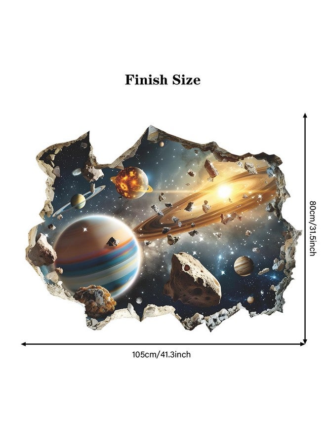 MEFOSS 3D Blue Cosmic Galaxy Wall Decals Removable Magic 3D Milky Way Outer Space Planet Window Wall Stickers Murals Wallpaper Decor for Home Walls Floor Ceiling Boys Room Kids Bedroom - Image 3