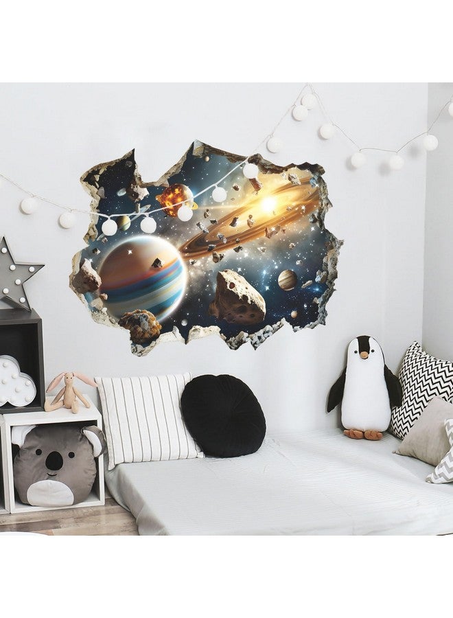 MEFOSS 3D Blue Cosmic Galaxy Wall Decals Removable Magic 3D Milky Way Outer Space Planet Window Wall Stickers Murals Wallpaper Decor for Home Walls Floor Ceiling Boys Room Kids Bedroom - Image 5