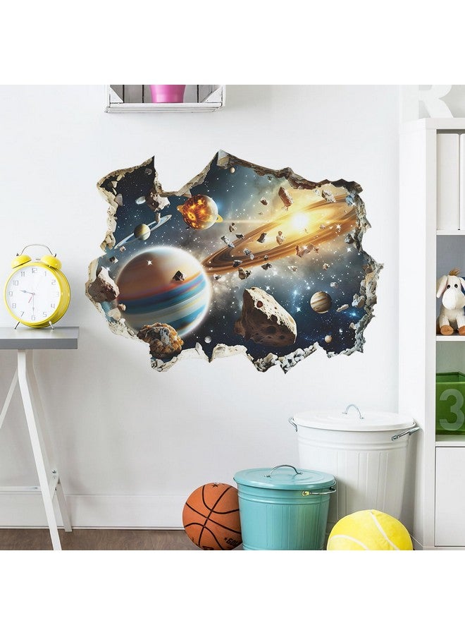 MEFOSS 3D Blue Cosmic Galaxy Wall Decals Removable Magic 3D Milky Way Outer Space Planet Window Wall Stickers Murals Wallpaper Decor for Home Walls Floor Ceiling Boys Room Kids Bedroom - Image 4