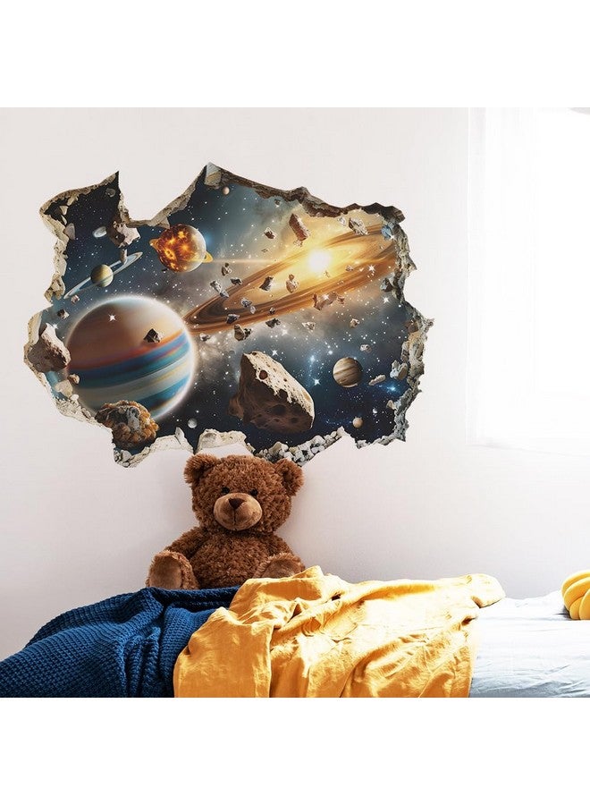 MEFOSS 3D Blue Cosmic Galaxy Wall Decals Removable Magic 3D Milky Way Outer Space Planet Window Wall Stickers Murals Wallpaper Decor for Home Walls Floor Ceiling Boys Room Kids Bedroom - Image 2