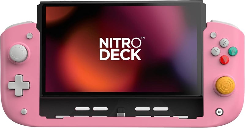 CRKD Nitro Deck - Professional Handheld Deck with Zero Stick Drift for Nintendo Switch and Switch OLED (Retro Pink - Nostalgia Collection) - Image 1