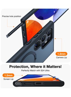 TORRAS Magnetic Ostand Ring Case with Stand Designed for Samsung Galaxy S24 Ultra Case [Fit for MagSafe&Wireless Charging] [Mil-Grade Drop Tested] Transparent Hard Back Soft Edge, Black  - Image 3