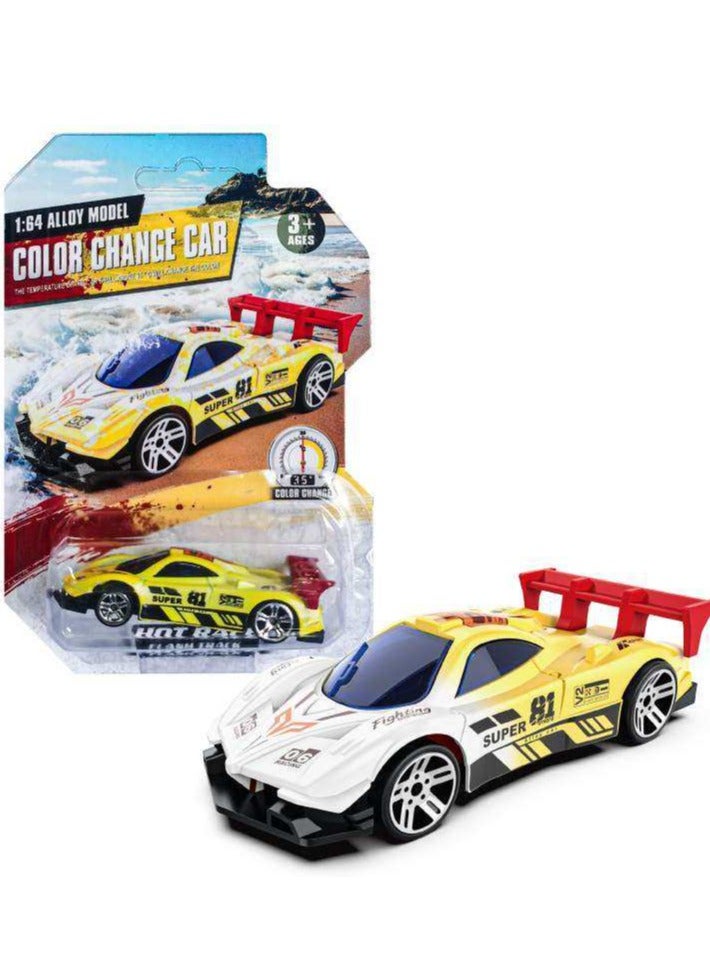 Alloy Car Model 1:64 Temperature Sensitive Color Change Racing Car Shock Resistant Sports after 35°C - Image 1