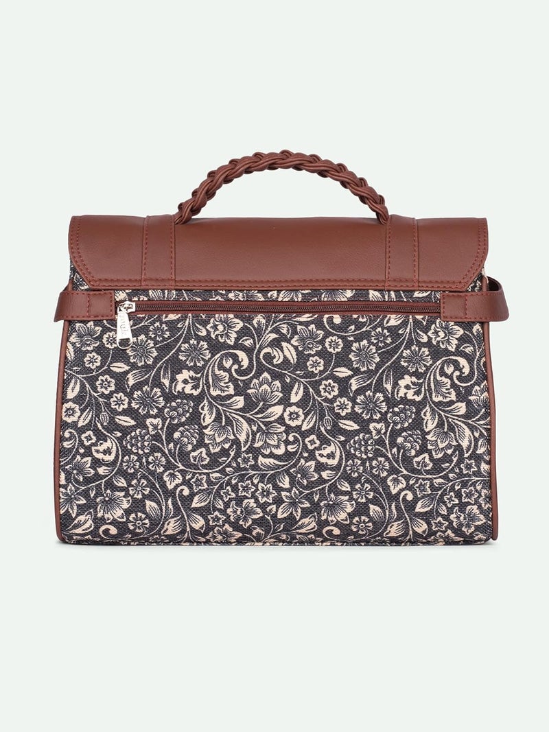 ZOUK حقيبة ساتشيل تراث كونكونا للنساء | جوت | جلد نباتي مصنوع يدويًا مع حزام كتف قابل للفصل - Image 5