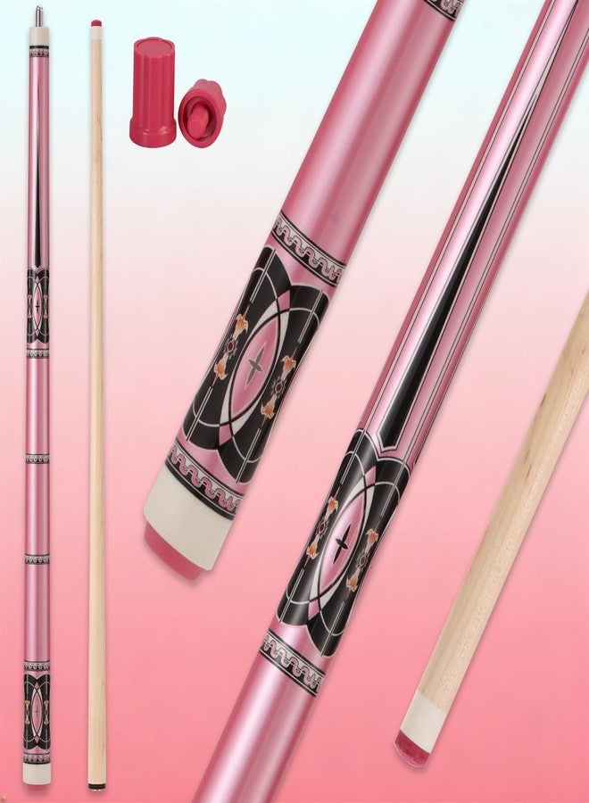 Walkerby Pink Pool Cue Stick Set(20 oz), 58 inch Canadian Maple Cue Stick with 12mm Pink Leather Tip and Joint Protector, Professional Billiard Cue Stick Gifts for Ladies (58 inch Pink cue only) - Image 1