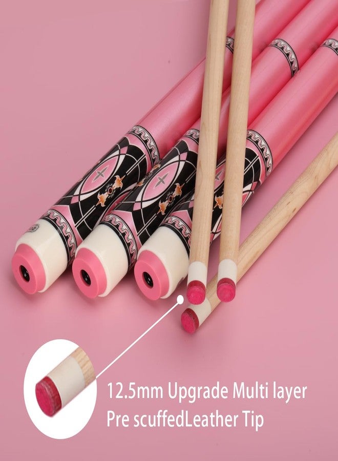 Walkerby Pink Pool Cue Stick Set(20 oz), 58 inch Canadian Maple Cue Stick with 12mm Pink Leather Tip and Joint Protector, Professional Billiard Cue Stick Gifts for Ladies (58 inch Pink cue only) - Image 5