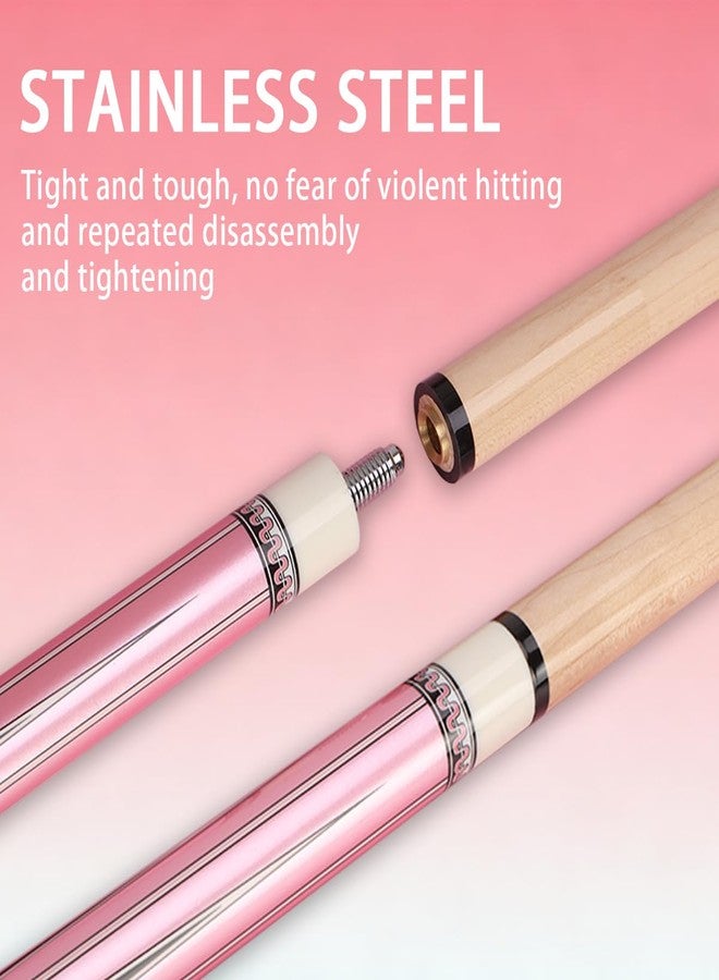 Walkerby Pink Pool Cue Stick Set(20 oz), 58 inch Canadian Maple Cue Stick with 12mm Pink Leather Tip and Joint Protector, Professional Billiard Cue Stick Gifts for Ladies (58 inch Pink cue only) - Image 4