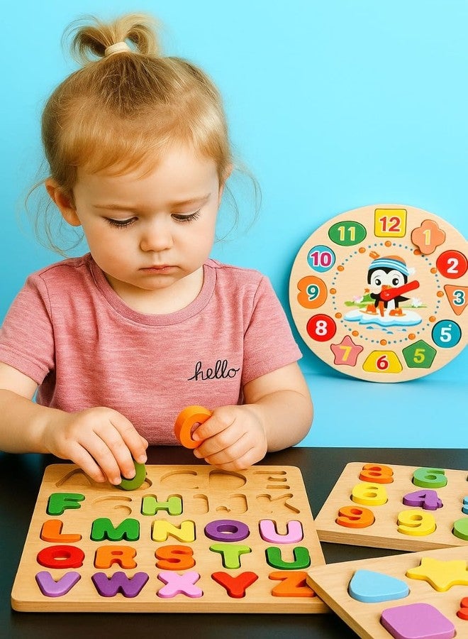 Dec Kitchenpro Wooden Learning Educational Board for Kids, Puzzle Toys for 2 Years Old Boys & Girls Educational Toys for Toddlers & Preschoolers, ABCD for Kids(Alphabets, Numbers & Shapes) - Image 5