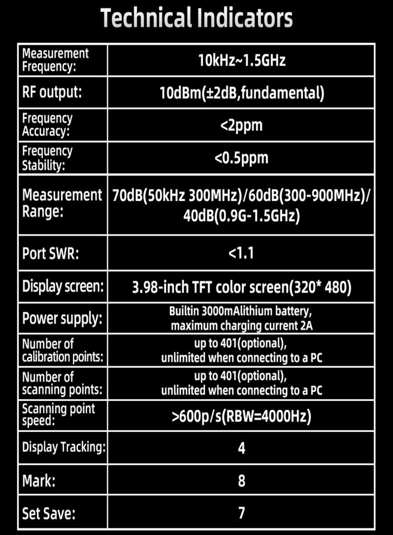بي سايد جهاز تحليل شبكة المتجهات المحمول BSIDE P5 متعدد الوظائف HF VHF فائق التردد مع شاشة TFT مقاس 320 × 480 وواجهة شحن من النوع C - Image 5