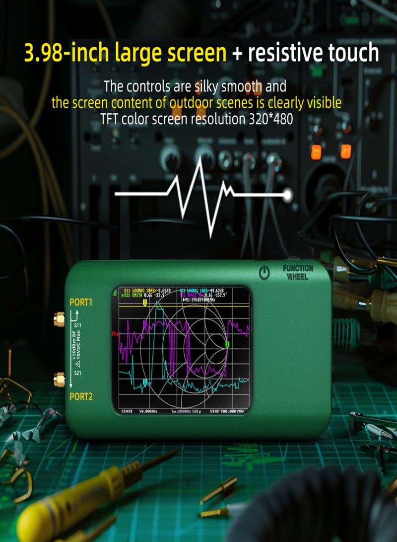 بي سايد جهاز تحليل شبكة المتجهات المحمول BSIDE P5 متعدد الوظائف HF VHF فائق التردد مع شاشة TFT مقاس 320 × 480 وواجهة شحن من النوع C - Image 3