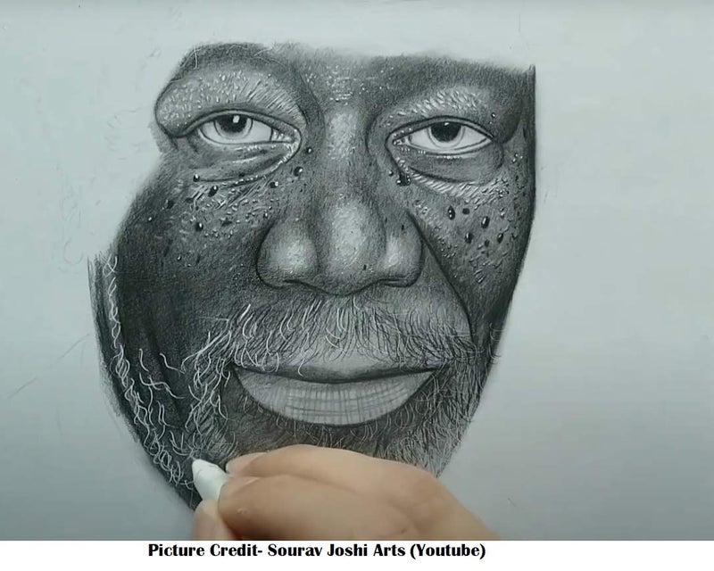 Definite قلم أبيض فني للتأمل والتسليط، أقلام فحم مضغوطة، أسطوانات دمج ورقية وممحاة قابلة للعجن واحدة - Image 4