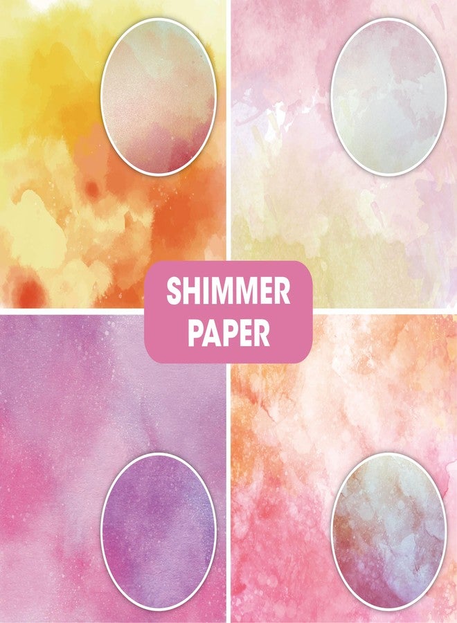 Desecraft 48 sheets 6 X 6 Scrapbooking Cardstock Decorative Paper Pack - Shimmer Watercolor - for Card Making Journaling Planner Origami Scrapbook Paper Scrapbook Materials Supplies - Image 2