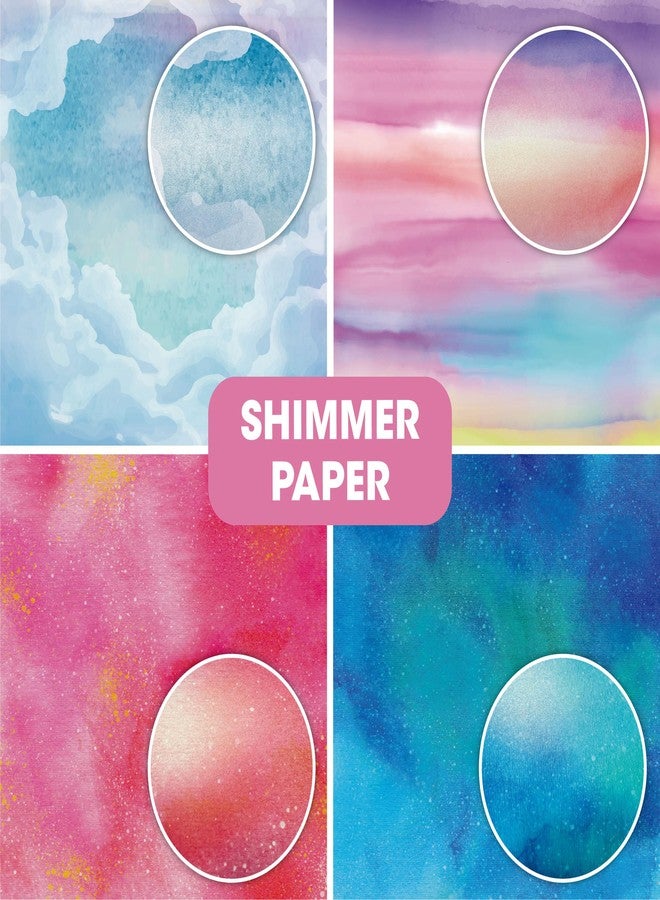 Desecraft 48 sheets 6 X 6 Scrapbooking Cardstock Decorative Paper Pack - Shimmer Watercolor - for Card Making Journaling Planner Origami Scrapbook Paper Scrapbook Materials Supplies - Image 3