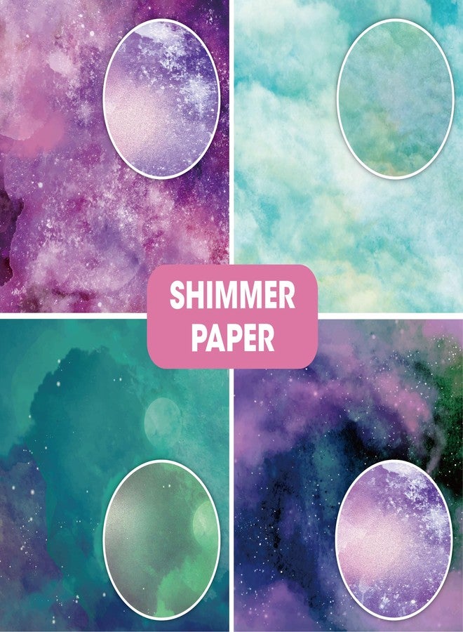 Desecraft 48 sheets 6 X 6 Scrapbooking Cardstock Decorative Paper Pack - Shimmer Watercolor - for Card Making Journaling Planner Origami Scrapbook Paper Scrapbook Materials Supplies - Image 4
