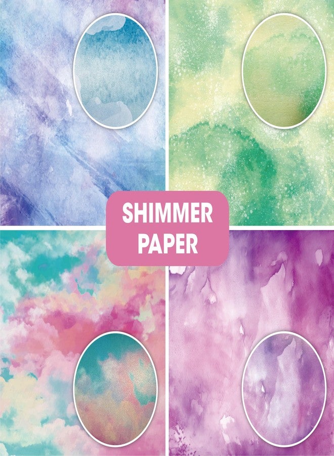 Desecraft 48 sheets 6 X 6 Scrapbooking Cardstock Decorative Paper Pack - Shimmer Watercolor - for Card Making Journaling Planner Origami Scrapbook Paper Scrapbook Materials Supplies - Image 5