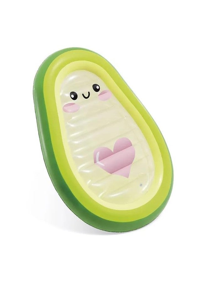 VWretails Avocado Inflatable Pool Float 58739, Cute Fruit Design Lounge Raft for Kids & Adults, Durable PVC, Lightweight Water Float for Swimming Pool & Beach Inflated 65" L x 45" W x 9" H - Image 1
