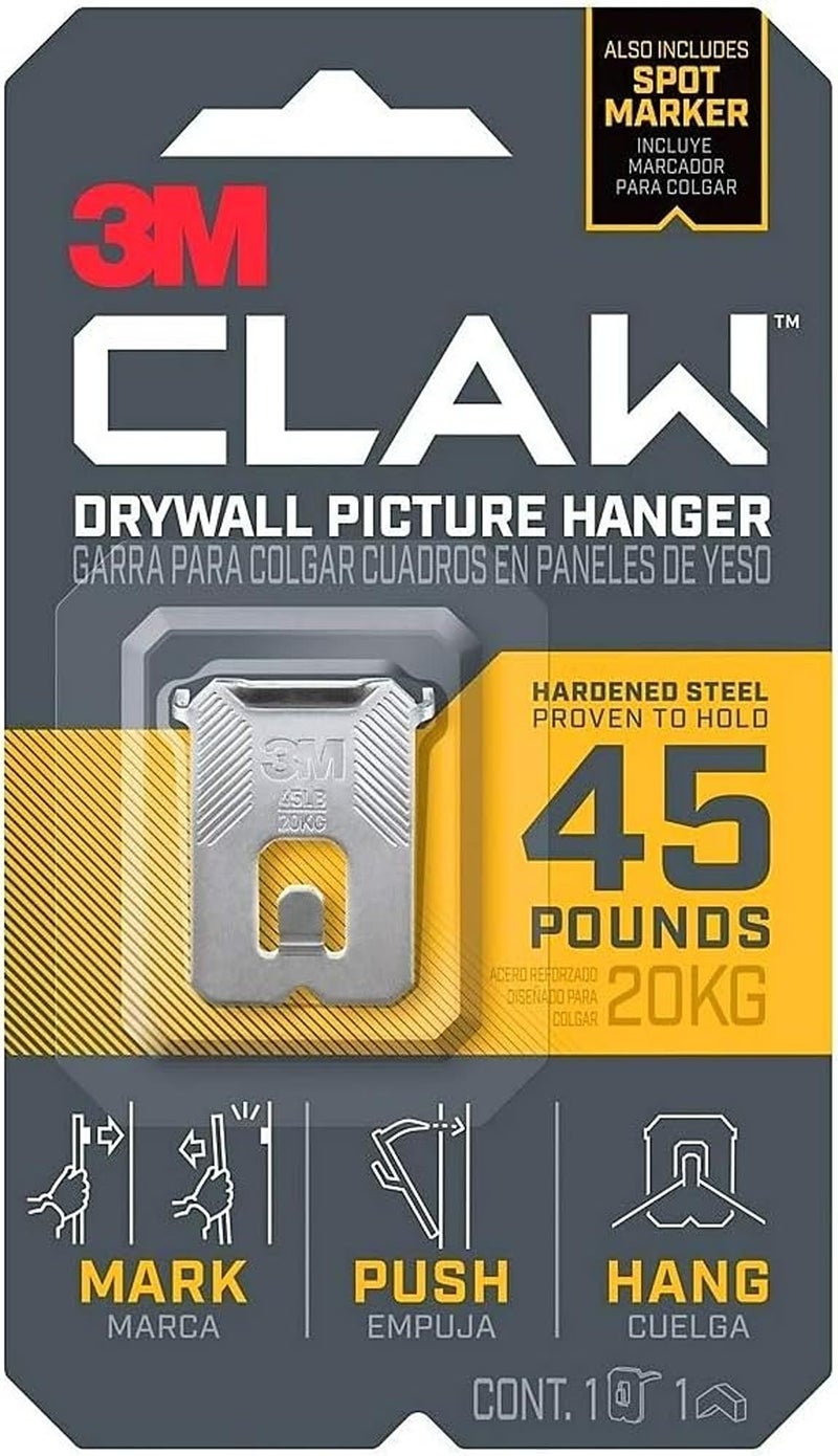 3M CLAW Strong Durable Drywall Picture Hanger (45 LB) - Image 1